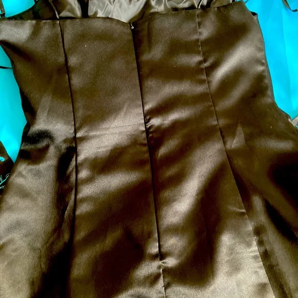 Beaded Embroidered Corset Formal Blue Black Tulle - Picture 9 of 16